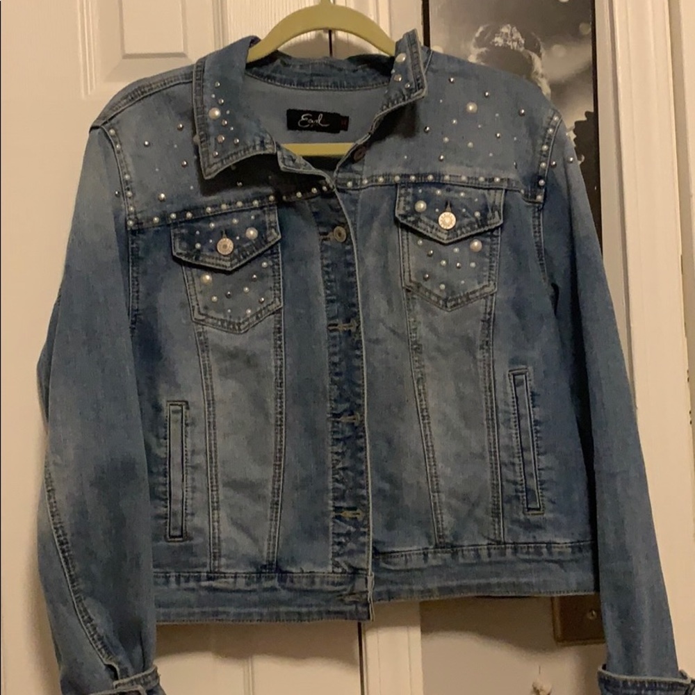 Cropped style Bedazzled Pearl jacket